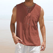 Load image into Gallery viewer, Men's Solid Color Drawstring Waistcoat