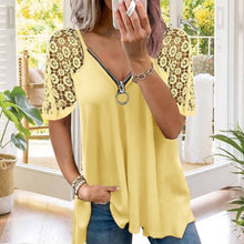 Load image into Gallery viewer, Lace Zip T-Shirt