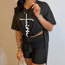 Load image into Gallery viewer, Two-piece Set of Pit Stripe Letter Printing