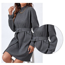 Load image into Gallery viewer, Long Sleeve Belt Dress
