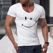 Load image into Gallery viewer, Men's Smile Round Neck Short Sleeve T-shirt