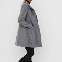 Load image into Gallery viewer, Solid Color Button Stand Collar Woolen Jacket