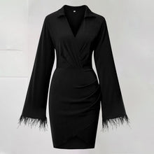 Load image into Gallery viewer, Fringed Sleeve Hip Dress