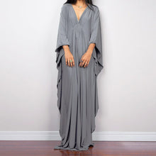Load image into Gallery viewer, Loose V neck Plus Size Long Solid Color Bikini Cover-Up