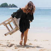 Load image into Gallery viewer, Offset Neck Tether Sexy Ruffle Dress