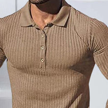 Load image into Gallery viewer, Stretch Vertical Long-sleeved Polo Sweater
