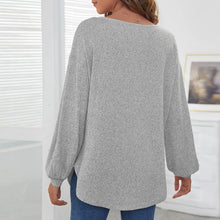 Load image into Gallery viewer, Round Collar Loose Leisure Lantern Buckle T-shirt