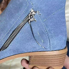 Load image into Gallery viewer, Women's Chunky Heel Side Zip Ankle Boots