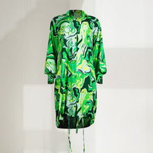 Load image into Gallery viewer, Modern Lapel Drawstring Shirt Dress