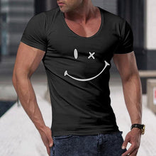 Load image into Gallery viewer, Men's Smile Round Neck Short Sleeve T-shirt