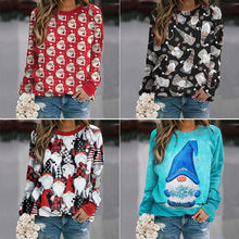 Load image into Gallery viewer, Christmas Print Crewneck Long Sleeved Fleece Sweatshirt