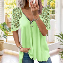 Load image into Gallery viewer, Lace Zip T-Shirt