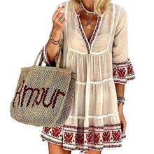 Load image into Gallery viewer, Printed Elegant V-neck Dress