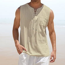 Load image into Gallery viewer, Men's Solid Color Drawstring Waistcoat
