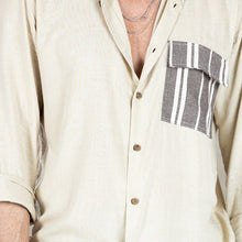 Load image into Gallery viewer, Men's Summer Color Contrast Patchwork Lapel Casual Shirt