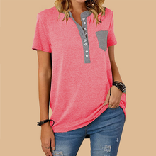 Load image into Gallery viewer, Single Breasted Loose Casual Short Sleeve T-Shirt