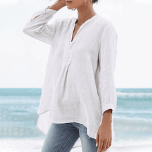 Load image into Gallery viewer, Short Back Long Bracelet Sleeve Fashion Shirt