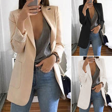 Load image into Gallery viewer, Women's Fashion Lapel Slim Cardigan Temperament Suit Jacket