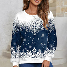 Load image into Gallery viewer, Women Xmas Snowflake Print Pullover