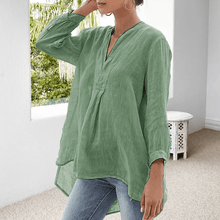 Load image into Gallery viewer, Short Back Long Bracelet Sleeve Fashion Shirt