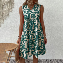 Load image into Gallery viewer, Notched Neck Tiered Dress