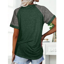 Load image into Gallery viewer, Loose Round Neck Raglan Sleeve Contrast T-shirt