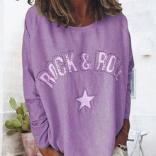 Load image into Gallery viewer, Star Crew Neck Long Sleeve T-Shirt