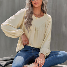 Load image into Gallery viewer, Solid Color Crew Neck Pullover Shirt