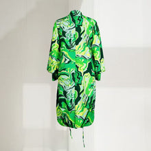 Load image into Gallery viewer, Modern Lapel Drawstring Shirt Dress