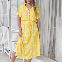 Load image into Gallery viewer, Polka Dot Short Sleeve Shirt Collar