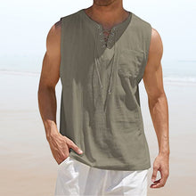 Load image into Gallery viewer, Men's Solid Color Drawstring Waistcoat