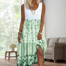 Load image into Gallery viewer, Women's Sleeveless Floral Print Summer Round Neck Dress