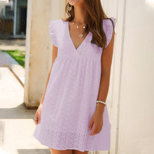Load image into Gallery viewer, Summer Lace Dress with Ruffled Sleeves