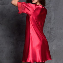 Load image into Gallery viewer, Faux Silk Pajama Dress