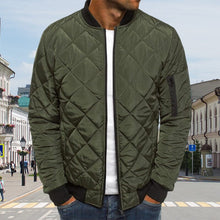 Load image into Gallery viewer, Men's Bomber Quilted Diamond Padded Jacket