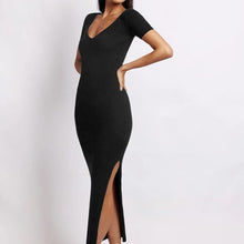 Load image into Gallery viewer, Sexy Crew Neck Tight Slit Long Dress