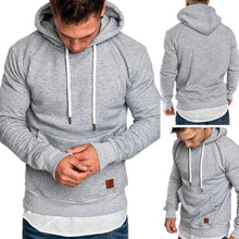 Load image into Gallery viewer, Loose Plain Lace Up Pullover Men's Hoodie with Pocket