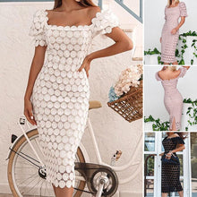 Load image into Gallery viewer, Mid-Waist Solid Color Mid-Length Lace Dress