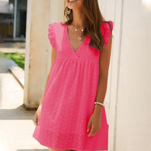 Load image into Gallery viewer, Summer Lace Dress with Ruffled Sleeves