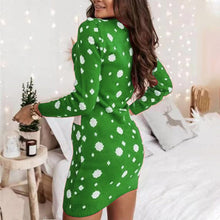 Load image into Gallery viewer, Christmas Print Sweater Dress