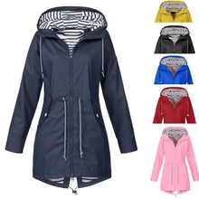 Load image into Gallery viewer, Long waterproof hooded jacket