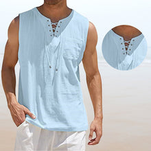 Load image into Gallery viewer, Men's Solid Color Drawstring Waistcoat