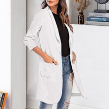Load image into Gallery viewer, Three-quarter Sleeve Women's Mid-length Pocket Coat