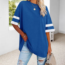 Load image into Gallery viewer, Loose Crew Neck Contrast T-Shirt