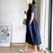 Load image into Gallery viewer, Simple Solid Color Short Sleeve Dress