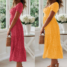 Load image into Gallery viewer, Puff Sleeve Floral Long Dress