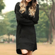 Load image into Gallery viewer, Solid Pocket Long-sleeved Hoody Dress