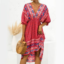 Load image into Gallery viewer, V Neck Open Back Irregular Dress