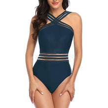 Load image into Gallery viewer, One-piece swimsuit with crossed shoulder