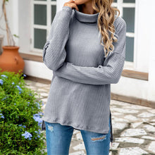 Load image into Gallery viewer, Turtleneck Loose Irregular Knitted Sweater